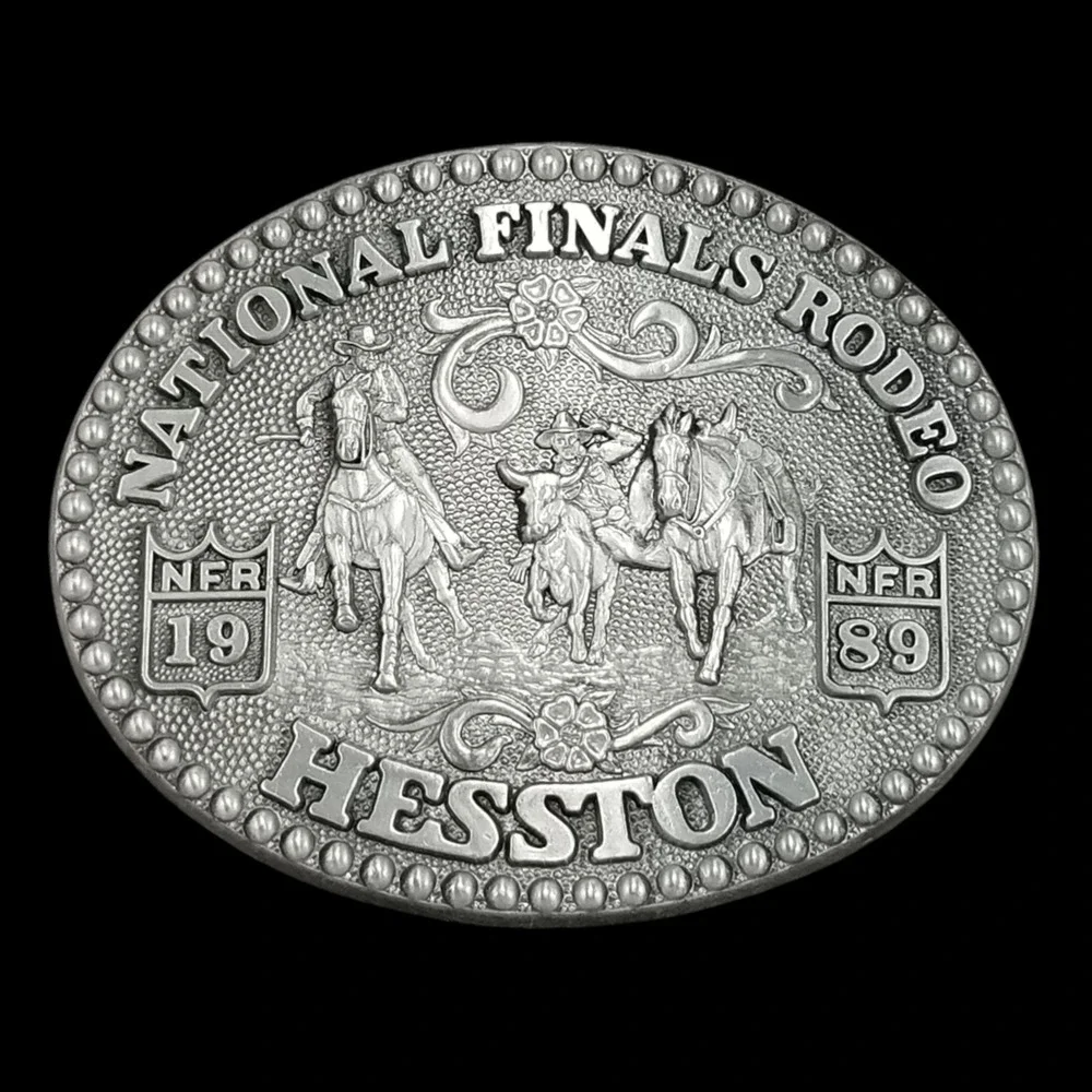 1989 Hesston National‎ Finals Rodeo NFR Belt Buckle Fred Fellows Vintage Western